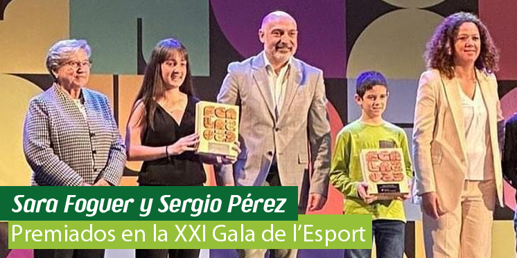 Sara Foguer y Sergio Pérez premiados en la XXI Gala de l’Esport